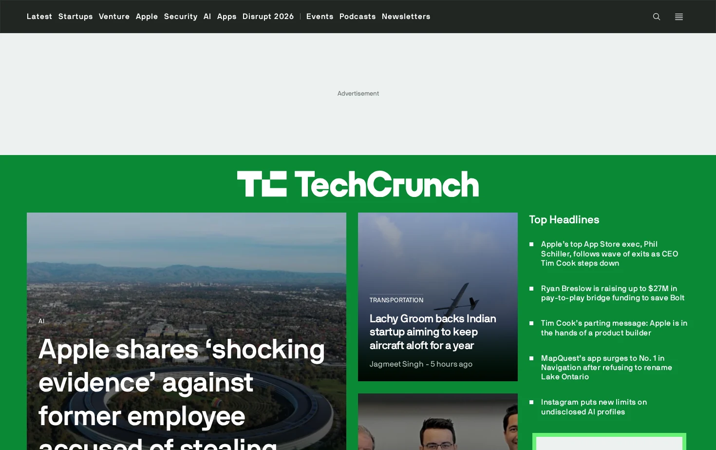 TechCrunch 页面快照
